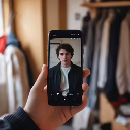 a person holding a cell phone in their hand
