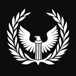 an eagle on black background with the words u s army in white