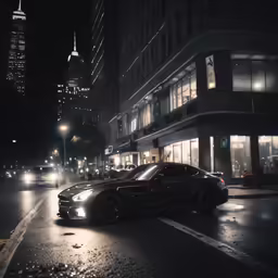 a car that is driving down the street