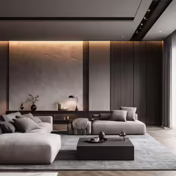 a living room with an oriental flair in the center
