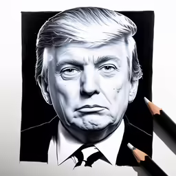 donald obama drawing has been drawn on a sheet