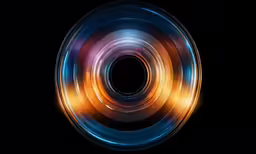 colorful, circular photo of light shining through the middle