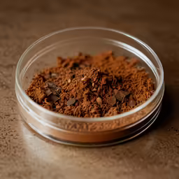 there is chocolate in a plastic bowl on the counter