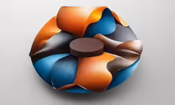 this is an abstract piece of art, the object consists of colorful lines and shapes