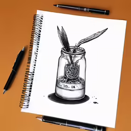 an illustration of a jar containing some kind of weed
