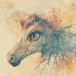 a portrait of a wild horse has eyes open
