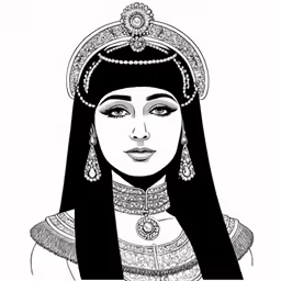 an adult drawing of queen tutan and crown