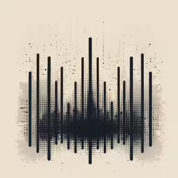 an audio sound wave over a white background