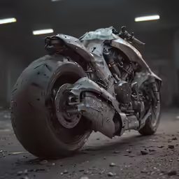 there is an artistic image of a very strange motorcycle