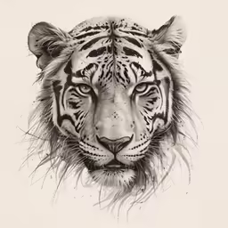 a drawing of a tiger face