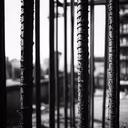 this is a black and white photo of a building under construction