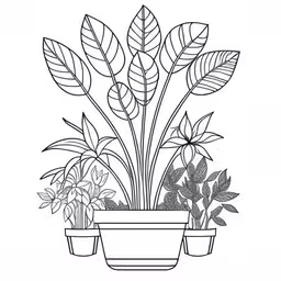 a plant that is growing out of the ground,a potted plant with green leaves on a white background