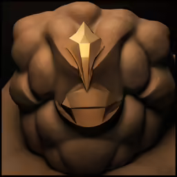 a body covered in shiny golden paper with a small metal object on top of it