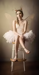 an image of a fairy girl sitting on a chair