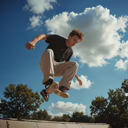 the boy is skateboarding in a park with his shoes off