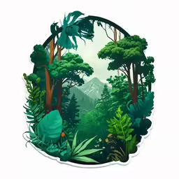 a graphic of the forest with trees and foliage