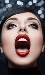 a woman is making a silly face with her tongue out