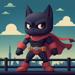 a cartoon cat in the city