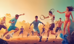 there is an image of a group of people playing tennis