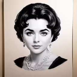 a black and white image of an woman in tiara