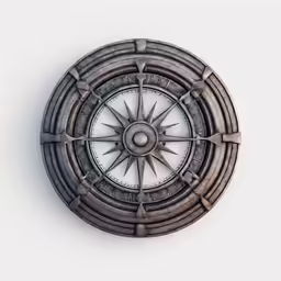 this compass is shaped like a ship wheel