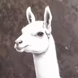 a llama has an unusual face and head
