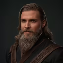 a photo portrait of the face of a man with a beard and long hair