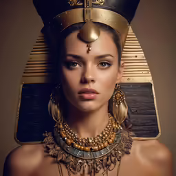 a beautiful woman in a costume and jewelry