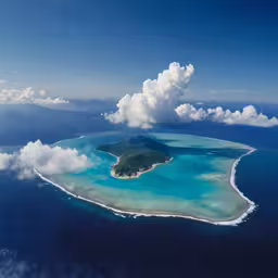 an island in the middle of the ocean