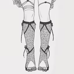 there is a drawing of a woman wearing high heel stockings