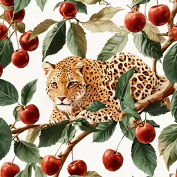 an image of a leopard sitting on top of a tree