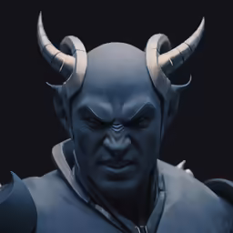 a male character is shown with horns