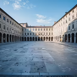 an empty courtyard of some sort with no people