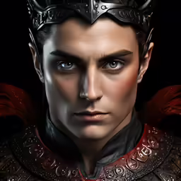 a close up of a person with armor on
