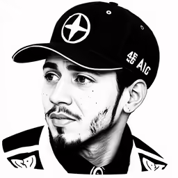 a drawing of a person with his face painted on the side