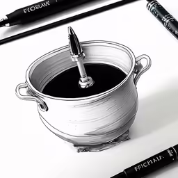 there is black pens sitting in the cup