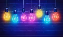 there is a bunch of light bulbs hanging from strings