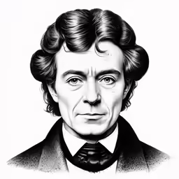 a drawing of ron wester in black and white