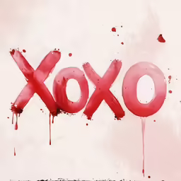 a red wall with the word xxo painted on it