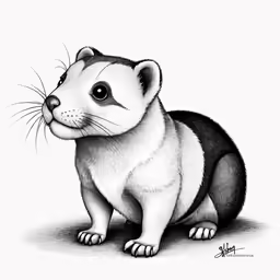 a pencil drawing of an animal in the zoo