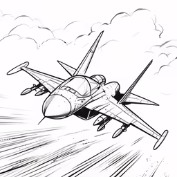 a drawing of a jet flying in the sky