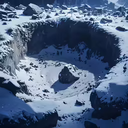 an image of an area of high mountains that is snow covered