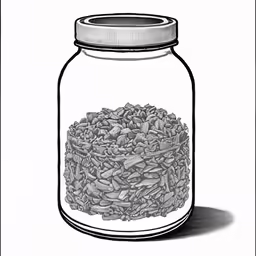 a glass jar filled with lots of nuts