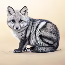 a little furry animal sitting on the ground