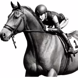 a man is racing a horse on a track