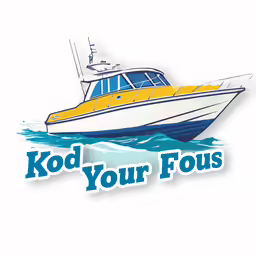a white boat is shown with the words kod your focus