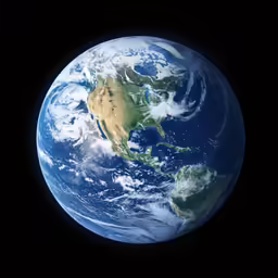 the earth in the dark with clouds and a black background