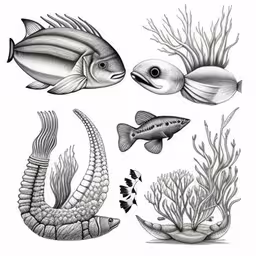 some very pretty little fish in some kind of black and white