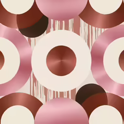 pink and brown circles on white background