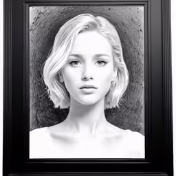 a woman is seen in a black and white photograph